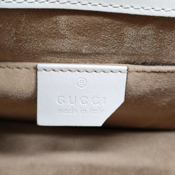 615630BD (X6) Gucci Shoulder Bag Sherry Line White Leather - Picture 7 of 9